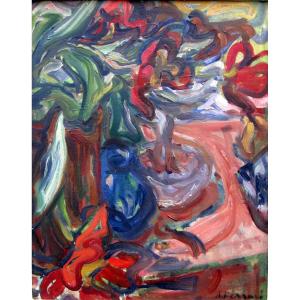 Antoine Ferrari (1910-1995) Bouquet Of Tulips
