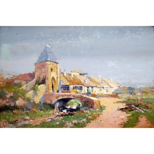 Eugène Galien Laloue - L. Courtier (1854-1941) Village Of Seine Et Marne