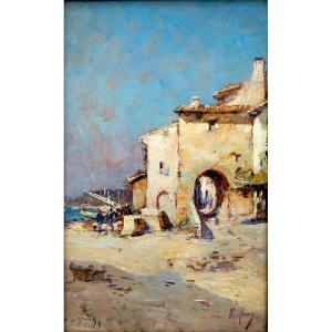 Charles Malfroy (1862-1939) Fishing Village On The Edge Of Etang De Berre