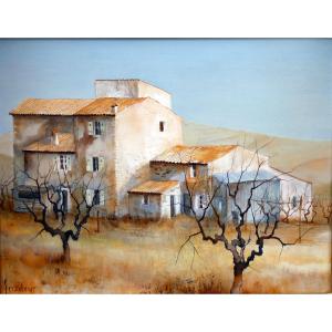 Guy Séradour (1922-2007) Provençal Mas In Winter