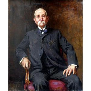 Marius Barthalot (1861-1955) Old Man Sitting On An Armchair