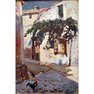Joseph Hurard (1887-1956) Sunny Provençal Alley