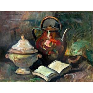 Marcel Arnaud (1877-1956) Still Life With Open Book