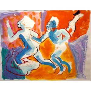Pierre Ambrogiani (1907-1985) Naked Women And Satyrs