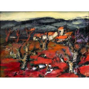 Franz Priking (1929-1979) Landscape Of Provence - Alpilles