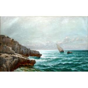 Raphaël Ponson (1835-1904) Seaside In Cassis