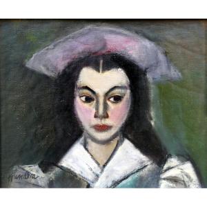 Rudolf Kundera (1911-2005) Young Woman With A Hat