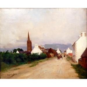 Joseph Garibaldi (1863-1941) Village Street In Brittany