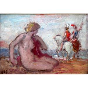 Georges d'Espagnat (1870-1950) Nude With Horsemen