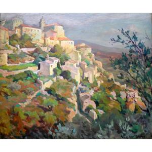 Jos-henri Ponchin (1897-1981) The Village Of Gordes In The Luberon 