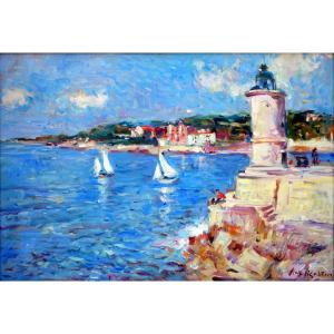 Max Agostini (1914-1997) Entrance To The Port Of Cassis