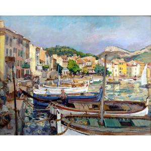 Adolphe Keller (1880-1968) The Port Of Cassis In 1939