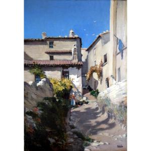 Paul Saïn (1853-1908) Rue De Village En Provence
