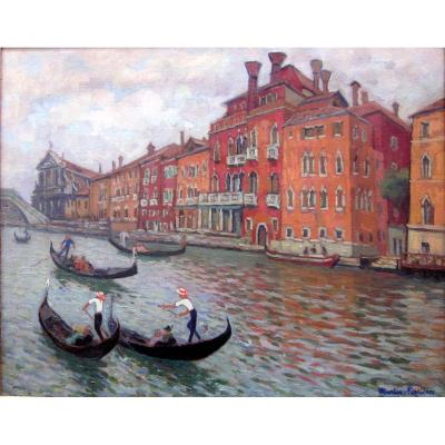 Jacques Martin Ferrières (1893-1972) Venice, The Red Palaces