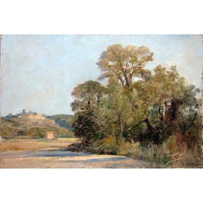 Barthélemy Niollon (1849-1927) Landscape Of The Surroundings Of Aix En Provence