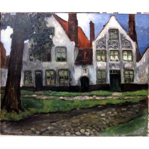 Gaston Balande (1880-1971) The Beguinage Of Bruges - De Wijngaard