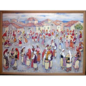 Jacques Martin Ferrières (1893-1972) Meeting Of Women In Yugoslavia In 1938