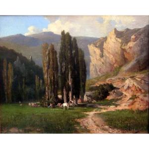 Louis Edouard Cauvin (1816-1900) Lunch On The Grass In The Haut Var