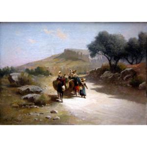 Honoré Boze (1830-1909) Return From Picking Lavender In Haute Provence