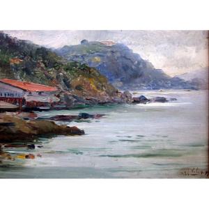 Auguste Pélabon (1863-1932) The Family Bath At Mourillon In Toulon