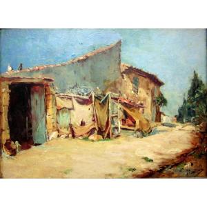Joseph Milon (1868-1947) Old Farm In Aix En Provence