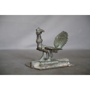Indian Bronze Subject Depicting A Peacock, Mount Of The God Skanda - South India, 19th Or Earlier
