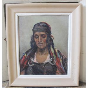 Oil On Canvas Entitled "bedouin", By Charles Rendina In 1946