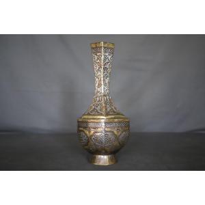 Vase In Damascened Brass, Silver And Copper - Egypt Or Syria, 19th Century
