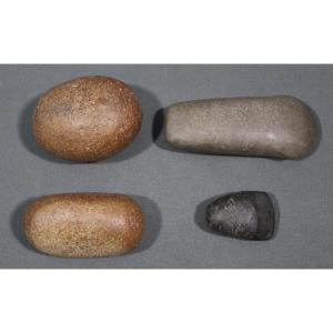 Archaeological Lot: 2 Axe Heads And 2 Knives - Western Sahara, Neolithic Period
