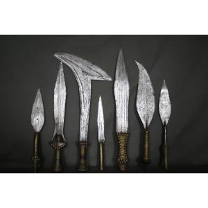 7 African Bladed Weapons, Provenance Henry De Monfreid - Horn Of Africa, 1st Half 20th Century