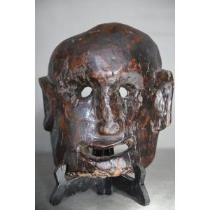 Anthropomorphic Mask With Grimacing Face - Nepal, Arunachal Pradesh, 19th-early 20th Century