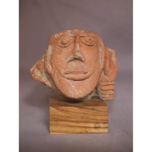 Terracotta Male Head - India, Gupta Period, 4th-6th Century 