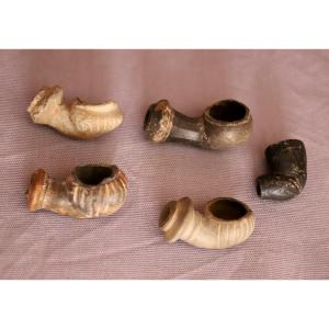Five Pipe Bowls (al-šhūbūk” Or “ҫubuk” In Turkish) - Egypt Ottoman Period (17th-18th)