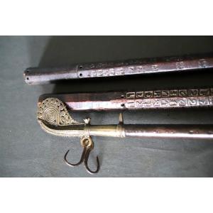 A Large Scale And Two Grain Measuring Sticks - Nepal, 19th-early 20th Century