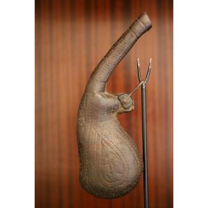 Oriental Powder Flask Made From Camelid Scrotum - Muslim World, 19th Century
