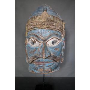 Hindu Theater Mask Representing Ravana - India, Ceylon Or Nepal