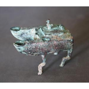 Seljuk Art, A Bronze Oil Lamp - Greater Iran, 11th-13th Century