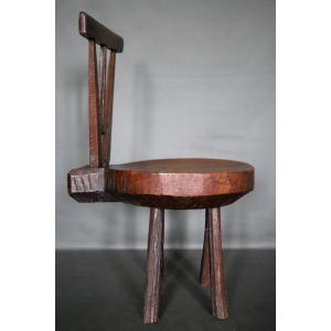 Basque Folk Art - Milking Chair, Early 20th Century Or Earlier
