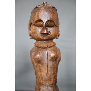 Wooden Statuette, Representation Of The Goddess Gauri - India, Rajasthan, 19th Century
