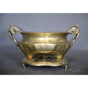 Gilded Bronze (or Copper) Incense Burner - South China Or Vietnam, Circa 1900