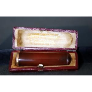 Tobacciana: Amber And Gold Cigarette Holder - Circa 1900 