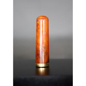 Tobacciana: Amber And Gold Cigarette Holder - Circa 1900 