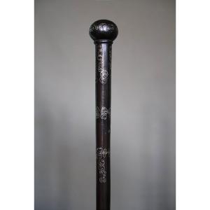 Mauritanian Ebony And Silver Cane - Mauritania, Early 20th Century