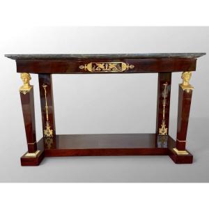 Mahogany Console Table. Empire Period, Ceremonial Model.