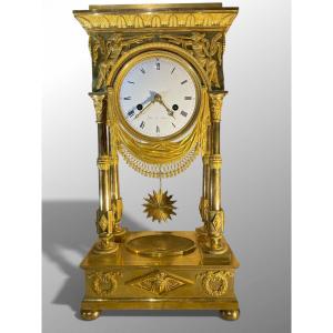 Empire Period Gilt Bronze Clock