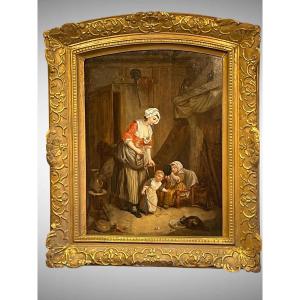 Oil On Panel - Early 19th Century French School