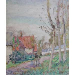 Davies David (1864-1939) Australian School "landscape" Watercolor, Signed