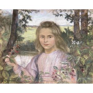 Levy-dhurmer Lucien (1865-1953) "young Girl" Pastel, Signed, Frame Early 20th