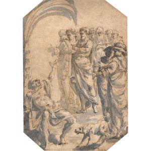 Piattoli Giuseppe (1743-1823) Italian School "scene From Ancient History" Drawing/pen, Wash