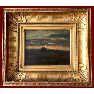Diaz De La Pena Narcissus (1807-1876) "landscape" Oil On Canvas, Sales Label, 19th Frame